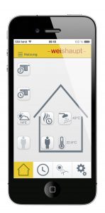 Die Weishaupt App ermöglicht die Steuerung der hemischen Heizungsanlage über die Schnittstelle "WCM-COM home".